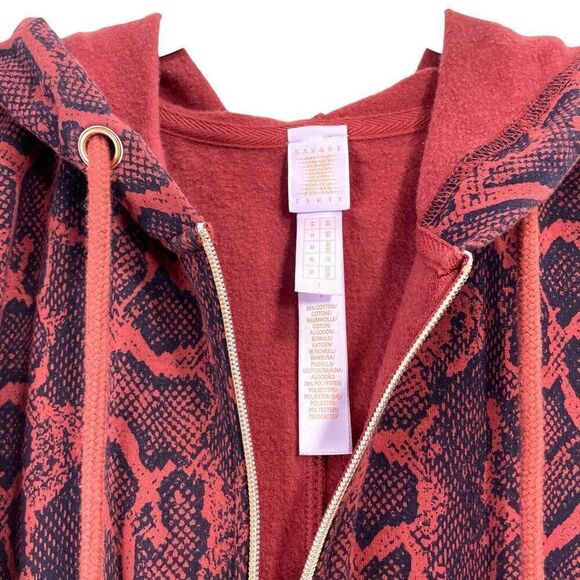 Savage X Fenty Sleep & Shine Hooded Jumpsuit Size S in Red Cocoa - Picture 5 of 12